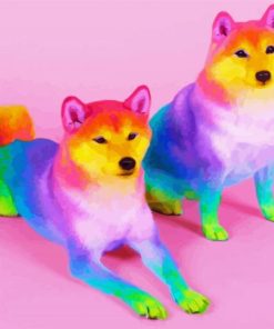 Adorable Rainbow Dog Paint By Numbers