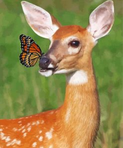 Deer With Butterfly paint by numbers
