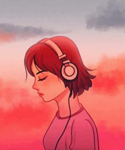Girl Listening To Music Paint By Numbers