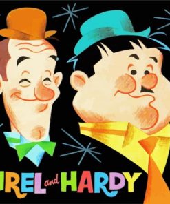 Laurel And Hardy Cartoon paint by numbers