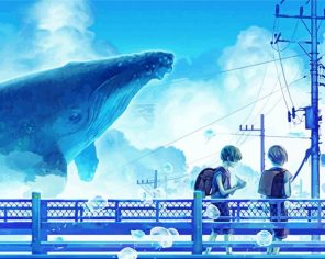 Blue Whale Cartoon Paint By Numbers