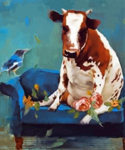 Cow And Bird paint by numbers