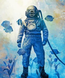 Diver And Fish Paint By Numbers