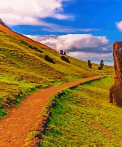 Easter Island Landscape paint by numbers