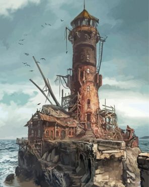 Medieval Lighthouse Paint By Numbers