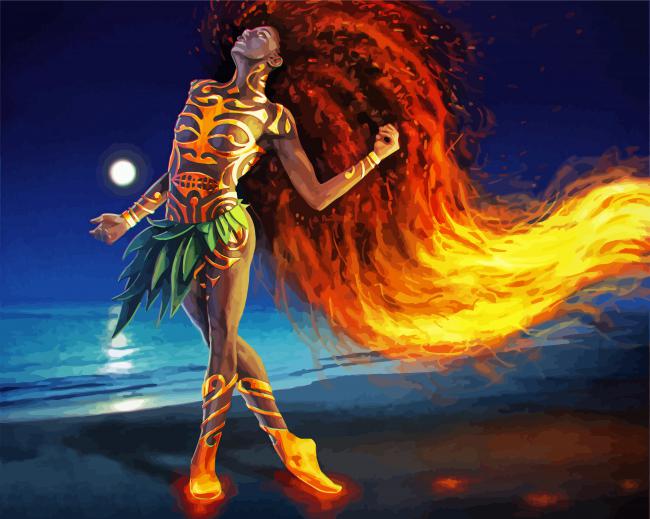 Fantasy Hawaiian Dancer paint by numbers