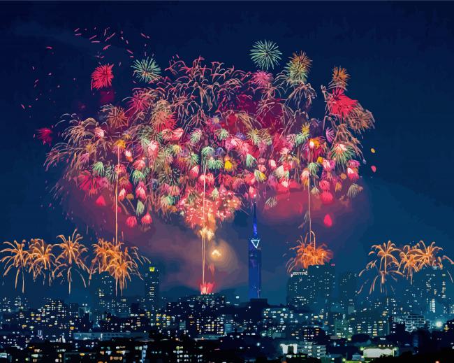 Fireworks Fukuoka Paint By Numbers