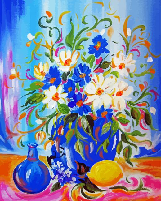 Flowers And Lemons Paint By Numbers
