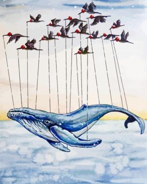 Flying Humpback Whale Paint By Numbers