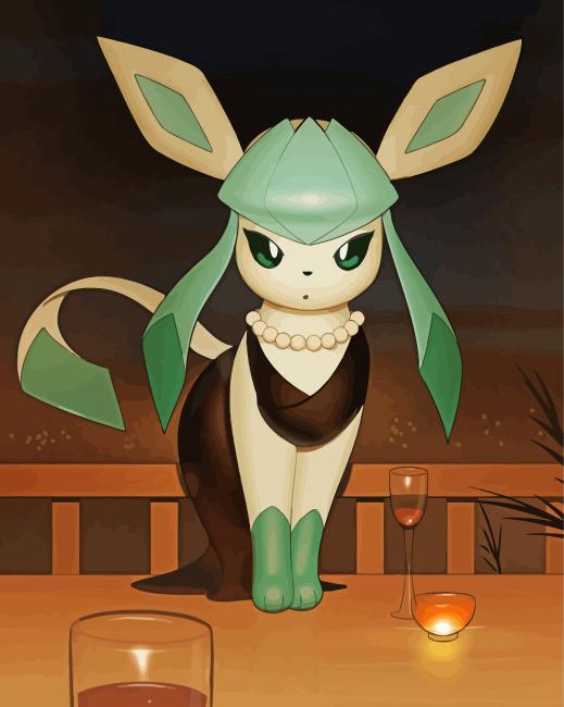 Glaceon Pokemon paint by numbers