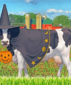Halloween Cow paint by numbers