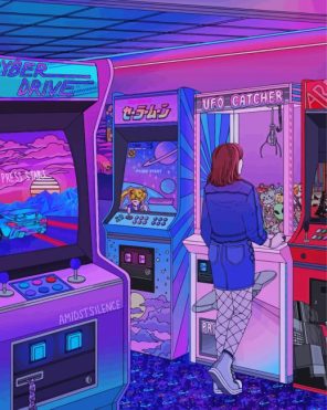Illustration Arcade Game paint by numbers