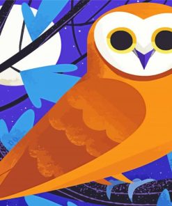Illustration Owl Bird paint by numbers