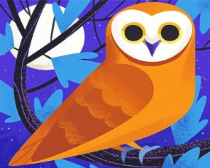 Illustration Owl Bird paint by numbers