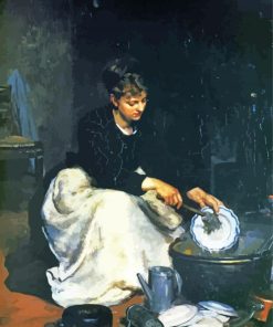 Lady Washing Dishes Paint By Numbers