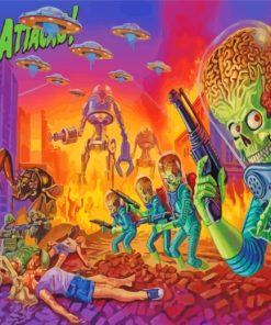 Mars Attack Aliens Paint By Numbers
