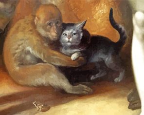 Monkey And Cat paint by numbers