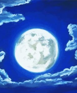 Moon And Clouds Art paint by numbers