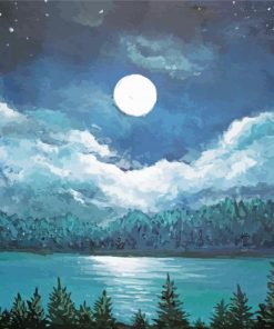 Night Lake Art paint by numbers