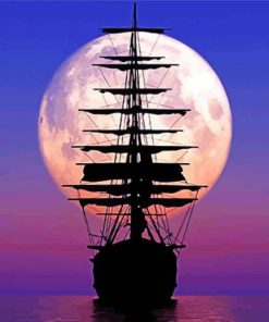 Night Sail Ship Paint By Numbers