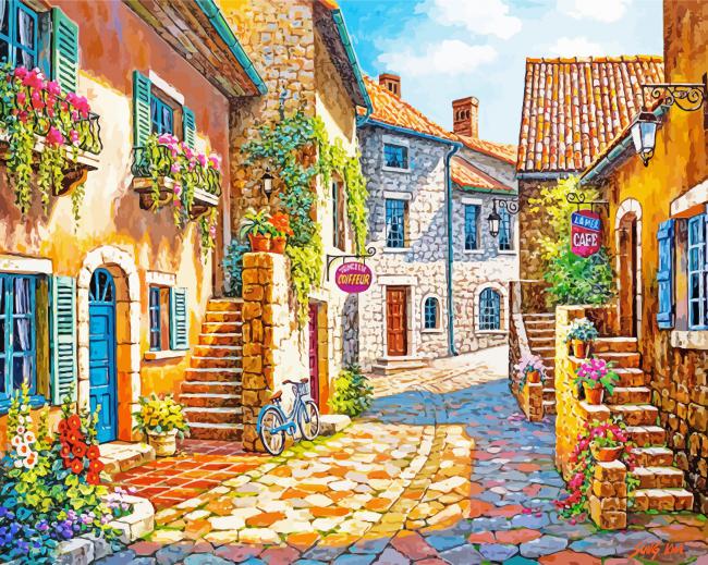 Old French Village Paint By Numbers