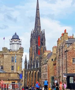 Royal Mile Scotland paint by numbers