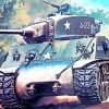 Sherman Tank Art paint by numbers