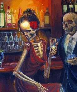 Skulls At The Bar Paint By Numbers