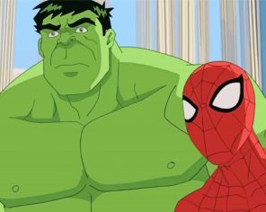 Spiderman And Hulk paint by numbers