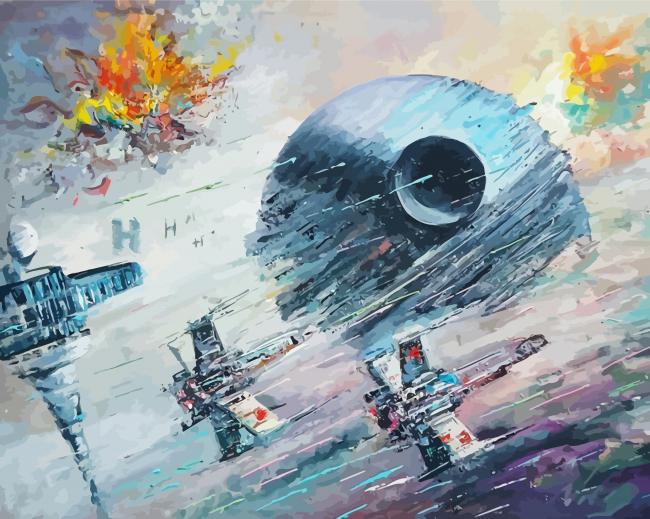 Star Wars Death Star paint by numbers