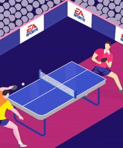 Table Tennis Player paint by numbers