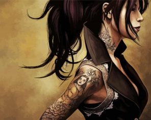Tattooed Woman paint by numbers