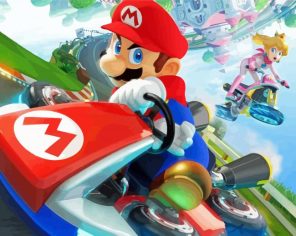 Mario Kart Game Paint By Numbers