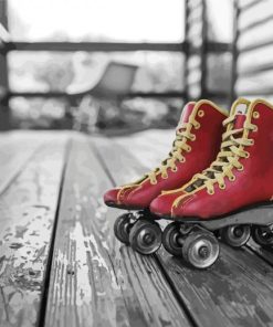 Red Rollerblades Paint By Numbers