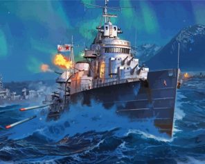 Warship Battle paint by numbers