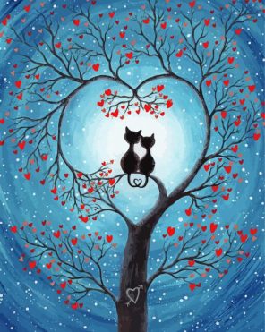 Whimsical Cat Love paint by numbers