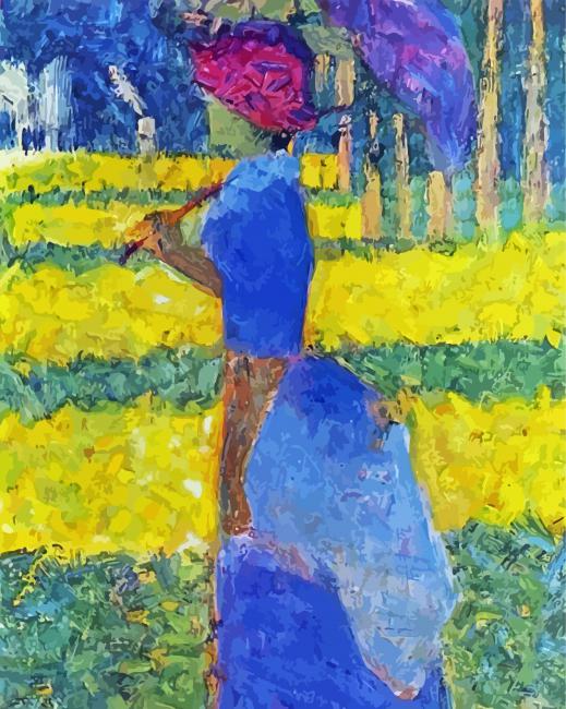 Woman With Umbrella Art Paint By Numbers