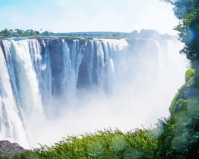 Zimbabwe Water Falls Paint By Numbers