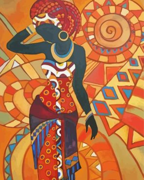 Abstract African Dancer paint by numbers