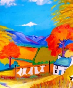 Aesthetic Autumn Mountain paint by numbers