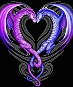 Aesthetic Entwined Dragons paint by numbers
