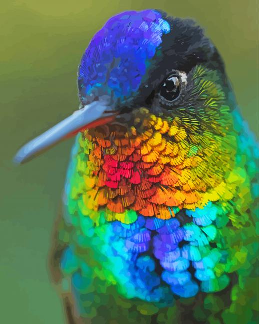 Rainbow Hummingbird paint by numbers