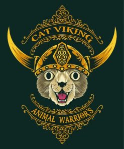 Aesthetic Viking Cat paint by numbers