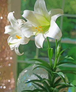Aesthetic White Easter Lilies paint by numbers