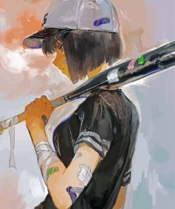 Girl With Baseball Bat Paint By Numbers