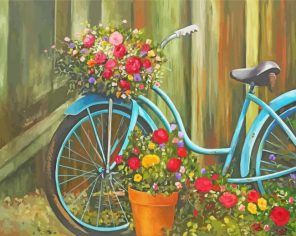 Floral Bicycle Paint By Numbers