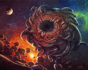Horror Monster In Space paint by numbers