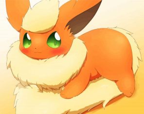 Cute Flareon Pokemon paint by numbers
