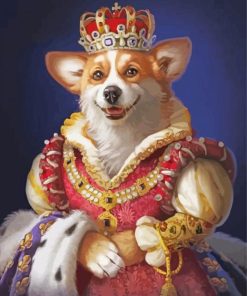 Cute Dog With Crown paint by numbers