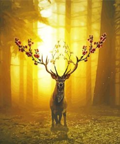 Fantasy Deer Forest paint by numbers
